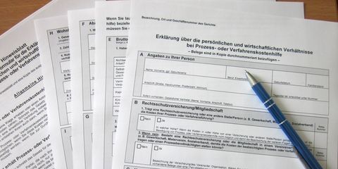 Formulare, u.a. Antrag auf Prozesskostenhilfe