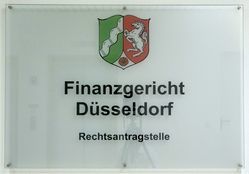 Schild im Finanzgericht "Rechtsantragstelle"